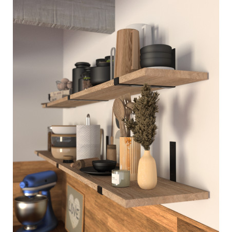 Console industrielle acier noir mat 240x140 mm