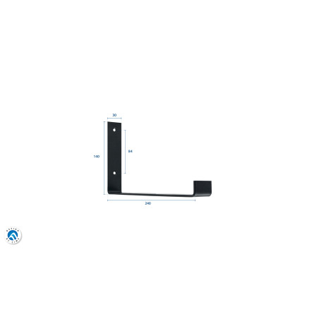 Console industrielle acier noir mat 240x140 mm