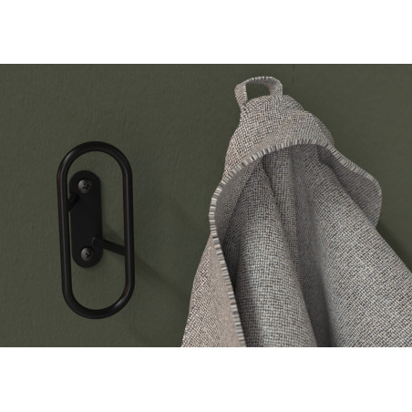 Patère filaire Loop acier noir 1 tête Ø6 mm