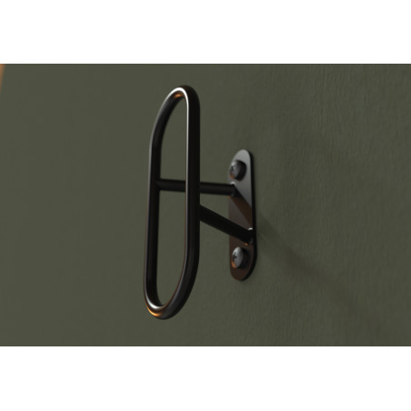 Patère filaire Loop acier noir 1 tête Ø6 mm
