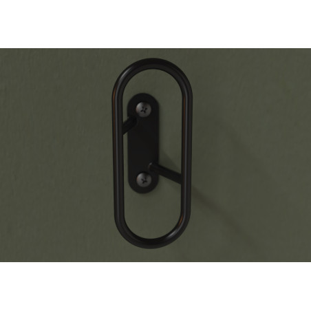 Patère filaire Loop acier noir 1 tête Ø6 mm
