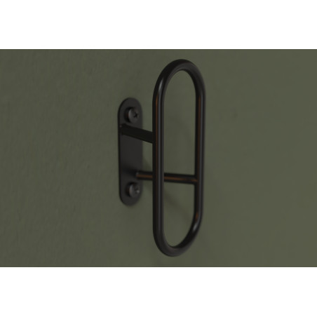 Patère filaire Loop acier noir 1 tête Ø6 mm