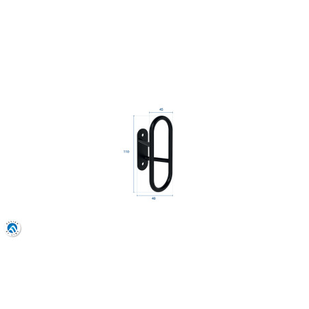 Patère filaire Loop acier noir 1 tête Ø6 mm