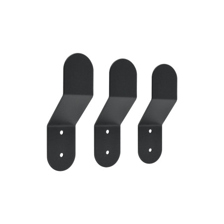 Lot de 3 patères Quad métal acier noir 1 tête 40x40 mm
