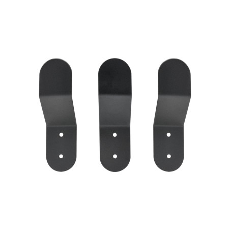 Lot de 3 patères Quad métal acier noir 1 tête 40x40 mm