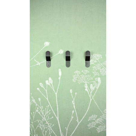 Lot de 3 patères Quad métal acier noir 1 tête 40x40 mm