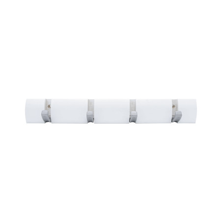 Patère rabattable pin blanc 4 têtes zamak chromé L370 mm