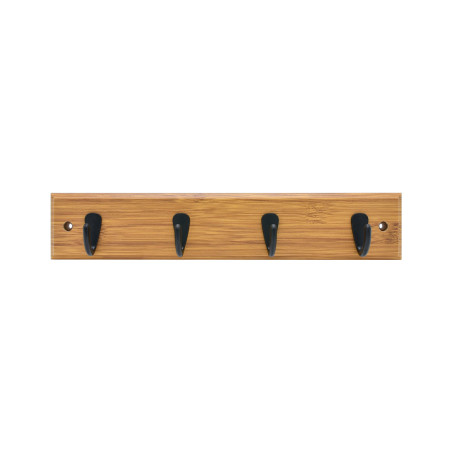 Patère bambou 4 crochets zamak noir L350 mm