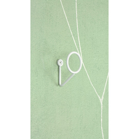 Patère filaire Ring acier blanc 1 tête L60 mm