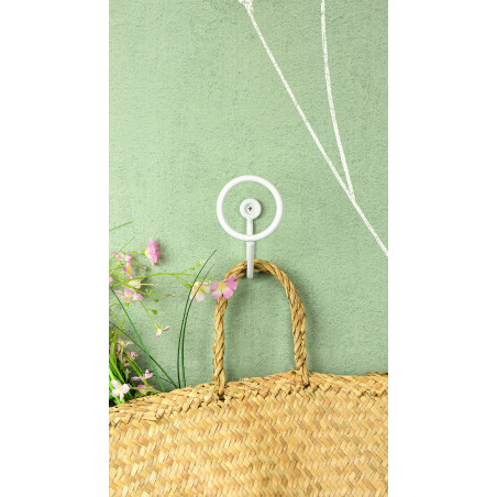 Patère filaire Ring acier blanc 1 tête L60 mm