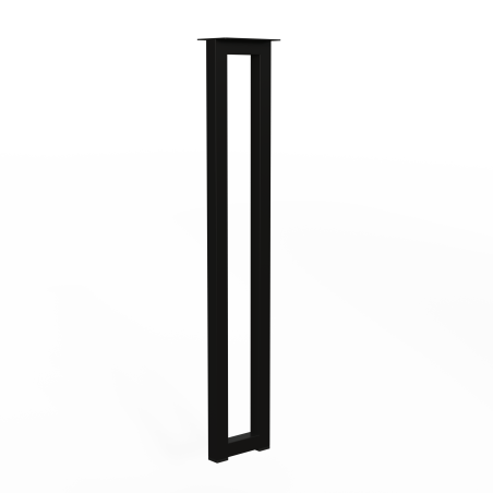 Pied de meuble Vintage acier noir 25x25 mm L120 mm H710 mm