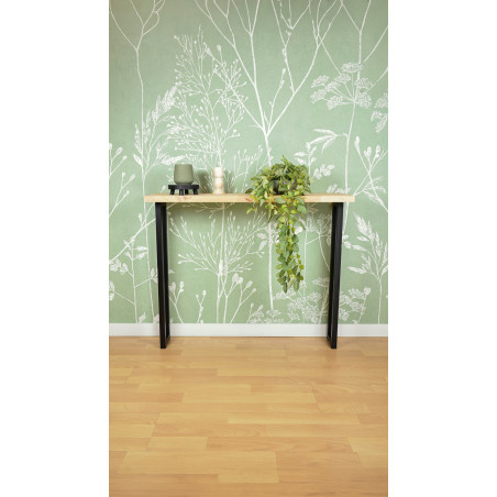 Pied de meuble Vintage acier noir 25x25 mm L120 mm H710 mm
