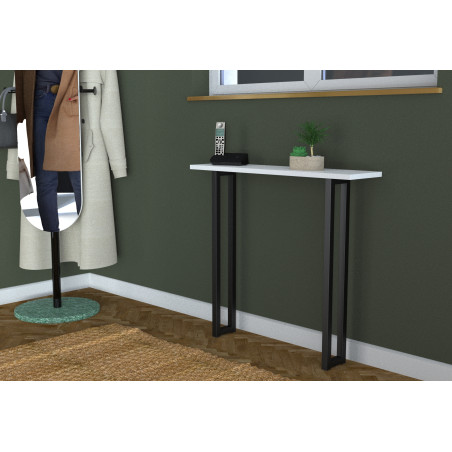 Pied de meuble Vintage acier noir 25x25 mm L120 mm H710 mm