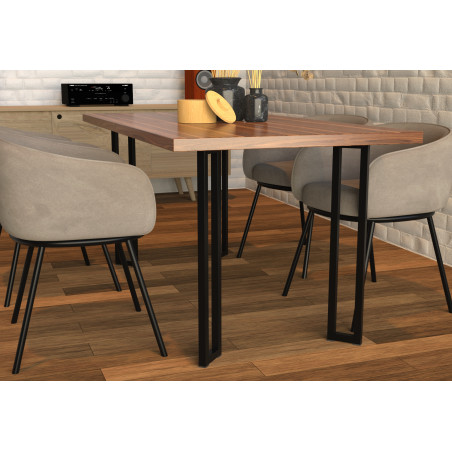 Pied de meuble Vintage acier noir 25x25 mm L120 mm H710 mm