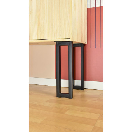 Pied de meuble Vintage acier noir 25x25 mm L120 mm H400 mm