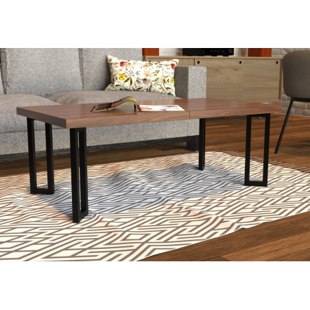 Pied de meuble Vintage acier noir 25x25 mm L120 mm H400 mm