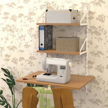 Lot de 2 consoles Déco acier blanc pour crémaillère P220 mm