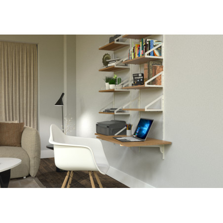 Lot de 2 consoles Déco acier blanc pour crémaillère P220 mm