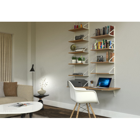 Lot de 2 consoles Déco acier blanc pour crémaillère P220 mm