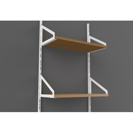 Lot de 2 consoles Déco acier blanc pour crémaillère P220 mm