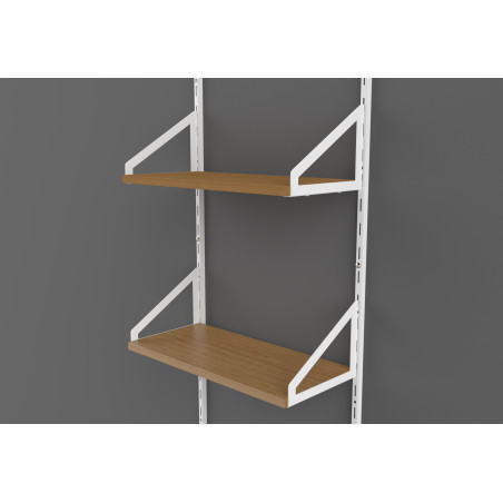 Lot de 2 consoles Déco acier blanc pour crémaillère P220 mm