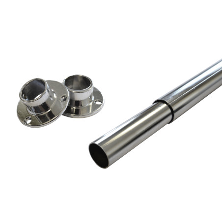 Tube de penderie extensible chromé Ø18-20 mm 600-1000 mm