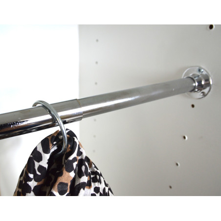 Tube de penderie extensible chromé Ø18-20 mm 600-1000 mm