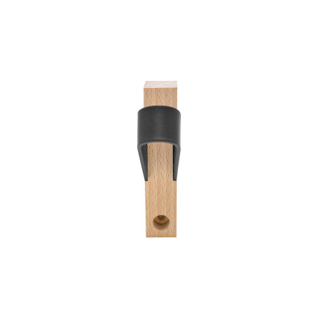 Lot de 2 patères Sam hêtre brut et acier noir L20 mm H100 mm