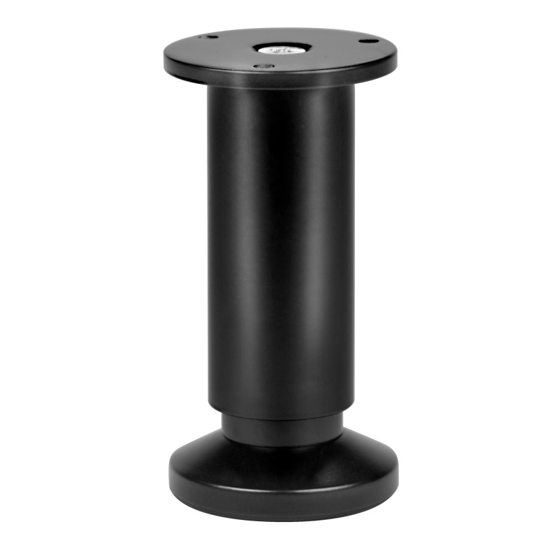 Pied de meuble réglable aluminium noir Ø38 mm H120 mm