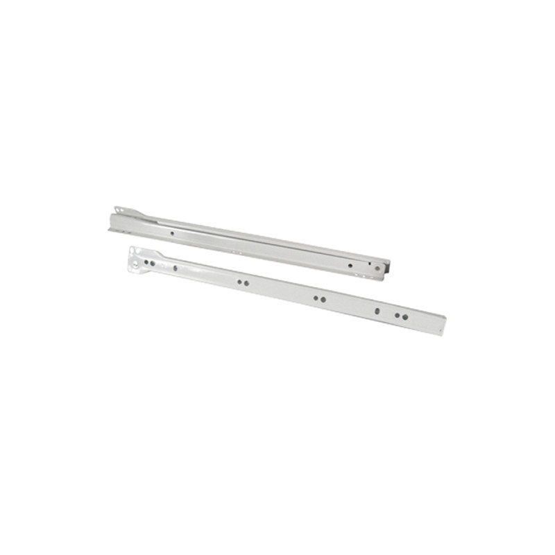 Lot de 2 coulisses à galets sous tiroir blanches 25 kg L400 mm