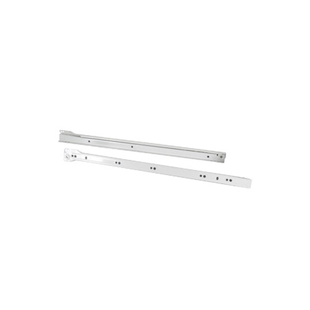 Lot de 2 coulisses à galets sous tiroir blanches 25 kg L500 mm