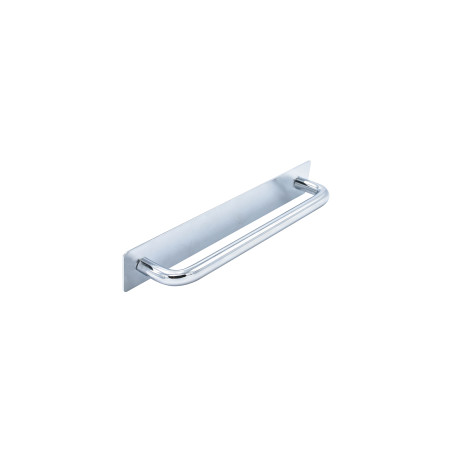 Poignée de meuble platine acier chromé L152 mm entraxe 128