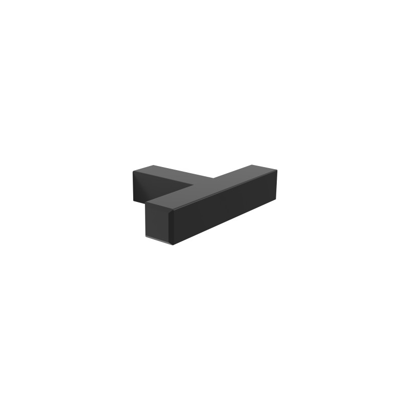 Bouton T rectangle inox noir L50 mm P35 mm