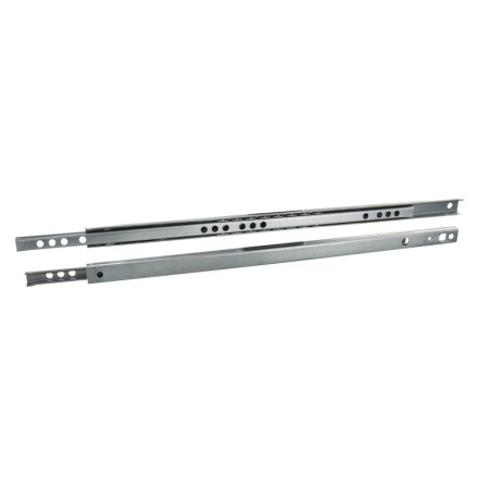 Lot de 2 coulisses à billes latérales zinguées 8 kg L251 mm