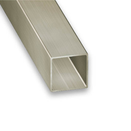 Tube carré 1m en inox mat section 25x25mm