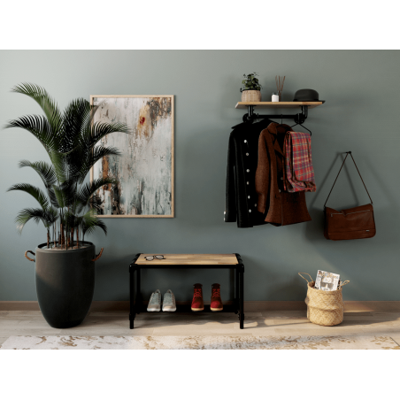 Etagère porte manteau industriel