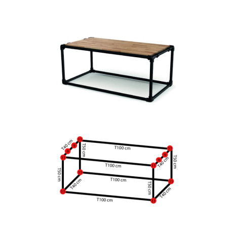 Table d’appoint industrielle 50cm à 1m