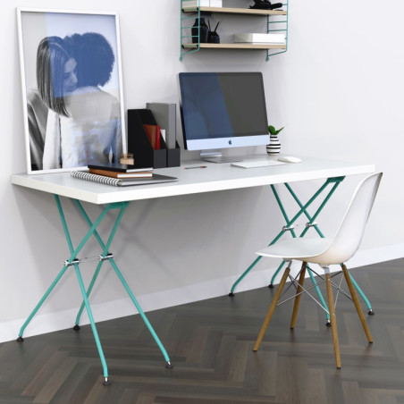 Pied de table original bleu turquoise Markk