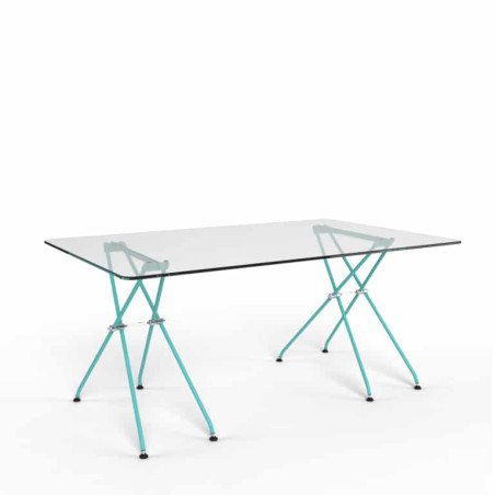 Pied de table original bleu turquoise Markk