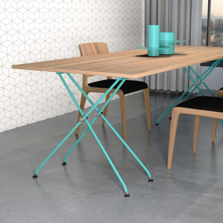 Pied de table original bleu turquoise Markk
