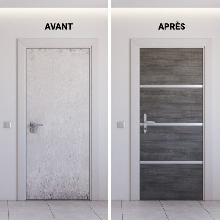 Kit rénovation porte gris agate et profilés gris alu