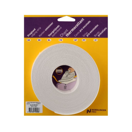 Bande de chant pré-encollée blanc grainé satiné 23mm x 25ml