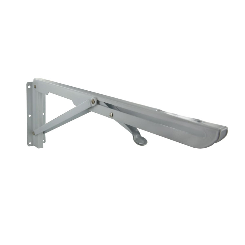 Équerre murale pliante métal blanc 40cm Équerre murale pliante métal blanc 40cm