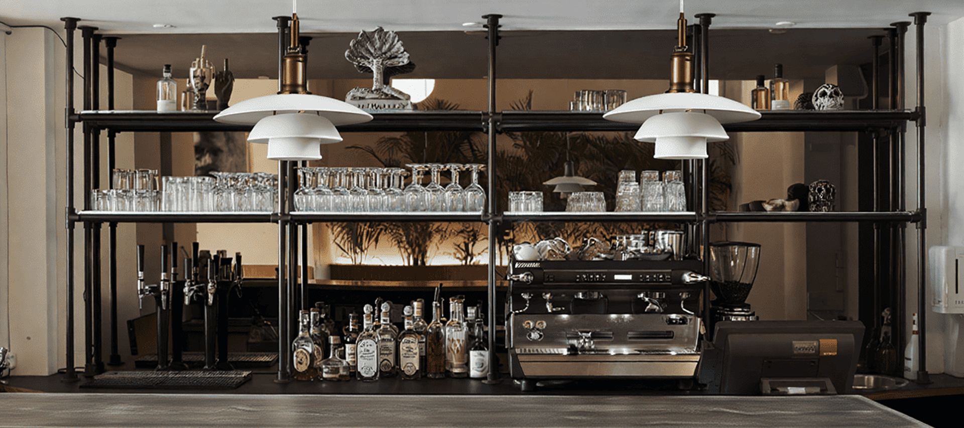 Agencement intérieur pour un café