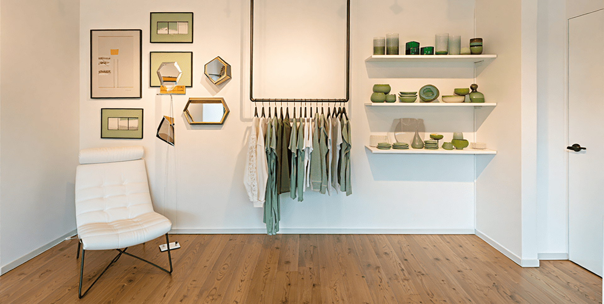 Agencement intérieur pour un concept store