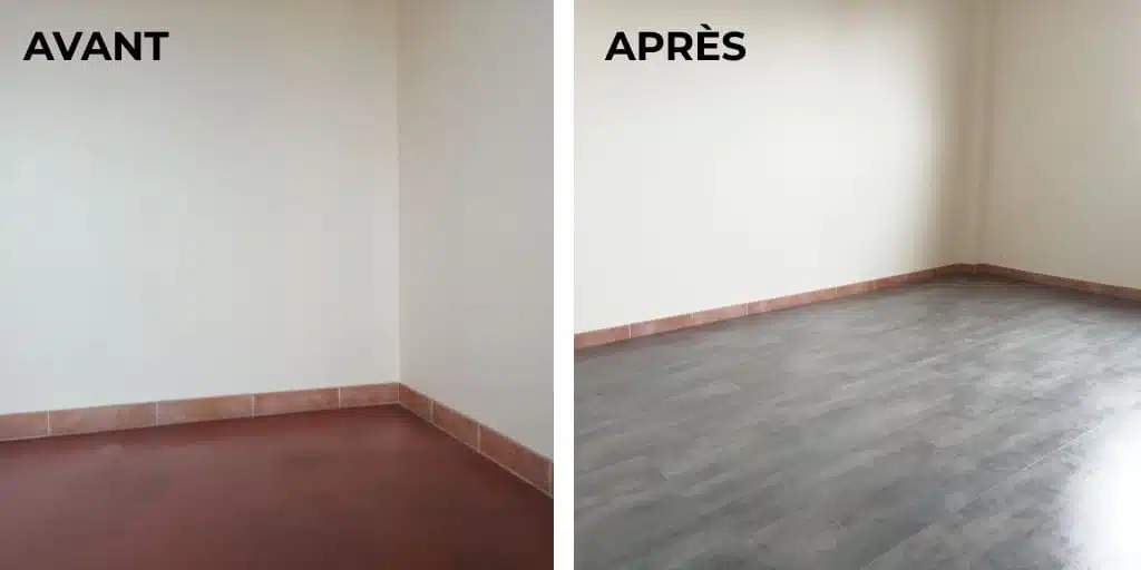 Avant après pose du parquet