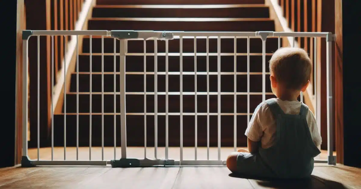 Barrière pour bloquer l'accès à un escalier