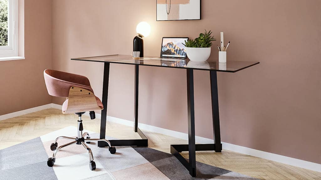 Bureau avec tréteaux métal