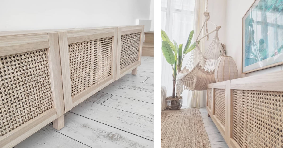 Rénovation d'un meuble avec du cannage