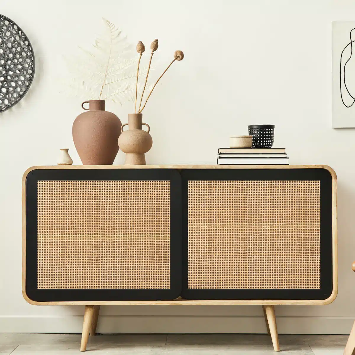 Meuble IKEA rénové avec des pieds en bois